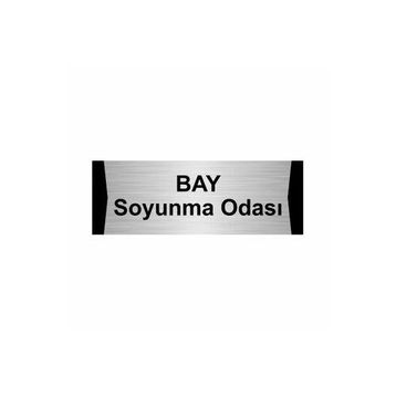 Özarslan Dizayn Bay Soyunma Odası 7x20 cm Gümüş Renk Metal Yönlendirme Levhası
