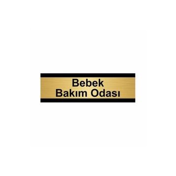 Özarslan Dizayn Bebek Bakım Odası 5x20 cm Altın Renk Metal Yönlendirme Levhası