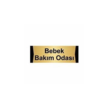 Özarslan Dizayn Bebek Bakım Odası 5x20 cm Altın Renk Metal Yönlendirme Levhası