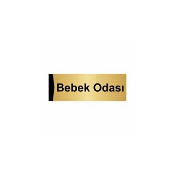 Özarslan Dizayn Bebek Odası 10x20 cm Altın Renk Metal Yönlendirme Levhası