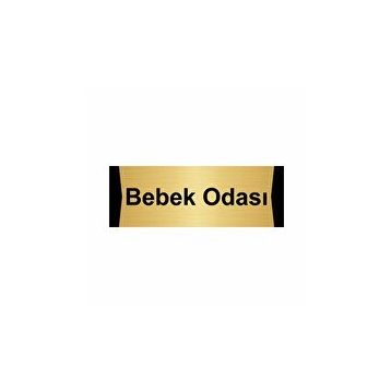 Özarslan Dizayn Bebek Odası 10x20 cm Altın Renk Metal Yönlendirme Levhası