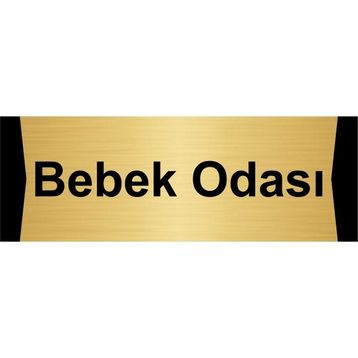 Özarslan Dizayn Bebek Odası 10x20 cm Altın Renk Metal Yönlendirme Levhası