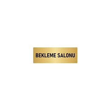 Özarslan Dizayn Bekleme Salonu 10x20 cm Altın Renk Metal Yönlendirme Levhası
