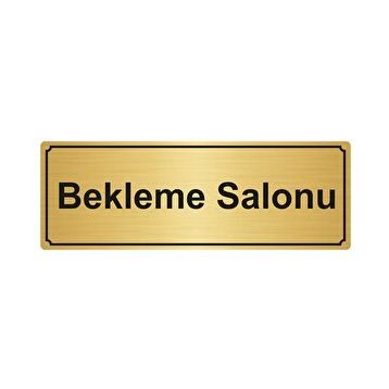 Özarslan Dizayn Bekleme Salonu 10x20 cm Altın Renk Metal Yönlendirme Levhası