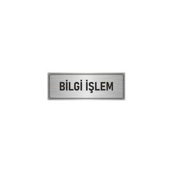 Özarslan Dizayn Bilgi İşlem 5x20 cm Gümüş Renk Metal Yönlendirme Levhası