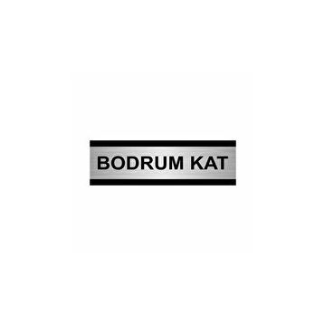 Özarslan Dizayn Bodrum Kat 10x20 cm Gümüş Renk Metal Yönlendirme Levhası