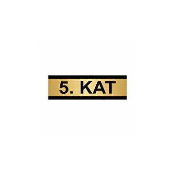 Özarslan Dizayn Bodrum Kat 5x20 cm Altın Renk Metal Yönlendirme Levhası