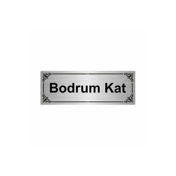 Özarslan Dizayn Bodrum Kat 7x20 cm Gümüş Renk Metal Yönlendirme Levhası