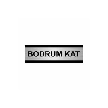 Özarslan Dizayn Bodrum Kat 7x20 cm Gümüş Renk Metal Yönlendirme Levhası