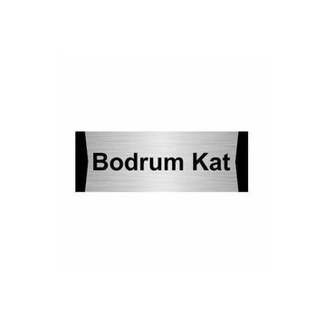 Özarslan Dizayn Bodrum Kat 7x20 cm Gümüş Renk Metal Yönlendirme Levhası