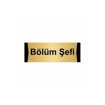 Özarslan Dizayn Bölüm Şefi 10x20 cm Altın Renk Metal Yönlendirme Levhası