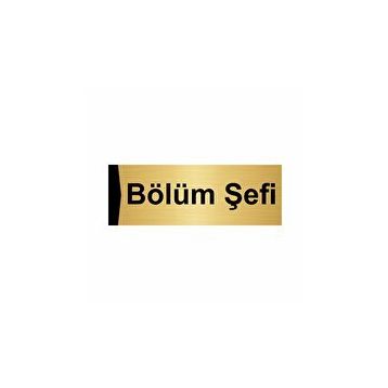 Özarslan Dizayn Bölüm Şefi 10x20 cm Altın Renk Metal Yönlendirme Levhası