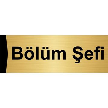 Özarslan Dizayn Bölüm Şefi 10x20 cm Altın Renk Metal Yönlendirme Levhası