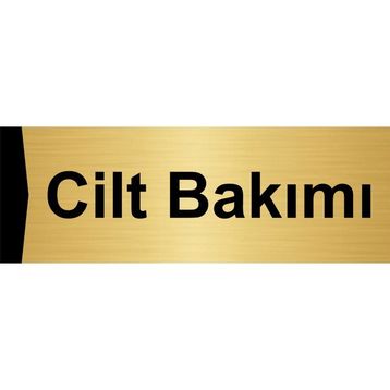 Özarslan Dizayn Cilt Bakımı 10x20 cm Altın Renk Metal Yönlendirme Levhası