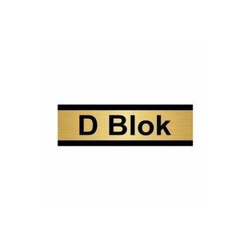 Özarslan Dizayn D Blok 10x20 cm Altın Renk Metal Yönlendirme Levhası