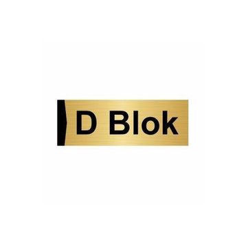 Özarslan Dizayn D Blok 10x20 cm Altın Renk Metal Yönlendirme Levhası