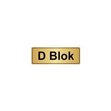 Özarslan Dizayn D Blok 10x20 cm Altın Renk Metal Yönlendirme Levhası