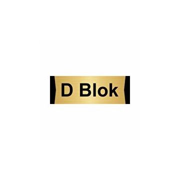 Özarslan Dizayn D Blok 10x20 cm Altın Renk Metal Yönlendirme Levhası