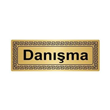 Özarslan Dizayn Danışma 10x20 cm Altın Renk Metal Yönlendirme Levhası