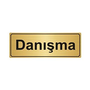 Özarslan Dizayn Danışma 10x20 cm Altın Renk Metal Yönlendirme Levhası