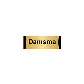 Özarslan Dizayn Danışma 10x20 cm Altın Renk Metal Yönlendirme Levhası
