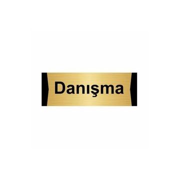 Özarslan Dizayn Danışma 10x20 cm Altın Renk Metal Yönlendirme Levhası