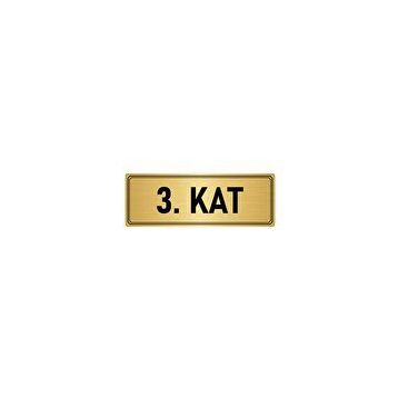 Özarslan Dizayn Departman Kapı İsimliği 3. Kat 5x20 cm Altın Renk Metal Yönlendirme Levhası