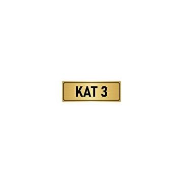 Özarslan Dizayn Departman Kapı İsimliği 3. Kat 5x20 cm Altın Renk Metal Yönlendirme Levhası