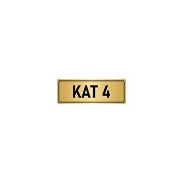 Özarslan Dizayn Departman Kapı İsimliği 4. Kat 10x20 cm Altın Renk Metal Yönlendirme Levhası
