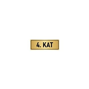 Özarslan Dizayn Departman Kapı İsimliği 4. Kat 10x20 cm Altın Renk Metal Yönlendirme Levhası