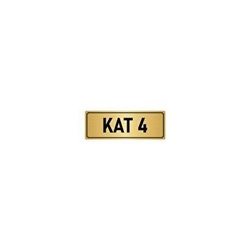 Özarslan Dizayn Departman Kapı İsimliği 4. Kat 10x20 cm Altın Renk Metal Yönlendirme Levhası