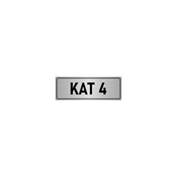 Özarslan Dizayn Departman Kapı İsimliği 4. Kat 5x20 cm Gümüş Renk Metal Yönlendirme Levhası