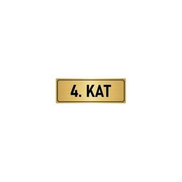 Özarslan Dizayn Departman Kapı İsimliği 4. Kat 7x20 cm Altın Renk Metal Yönlendirme Levhası