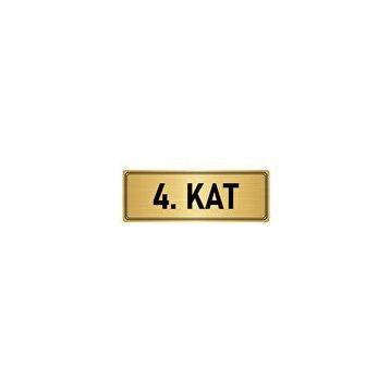 Özarslan Dizayn Departman Kapı İsimliği 4. Kat 7x20 cm Altın Renk Metal Yönlendirme Levhası