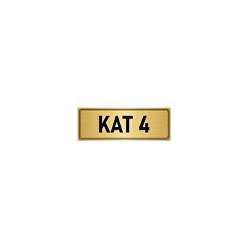 Özarslan Dizayn Departman Kapı İsimliği 4. Kat 7x20 cm Altın Renk Metal Yönlendirme Levhası
