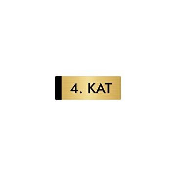Özarslan Dizayn Departman Kapı İsimliği 4. Kat 7x20 cm Altın Renk Metal Yönlendirme Levhası