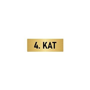 Özarslan Dizayn Departman Kapı İsimliği 4. Kat 7x20 cm Altın Renk Metal Yönlendirme Levhası