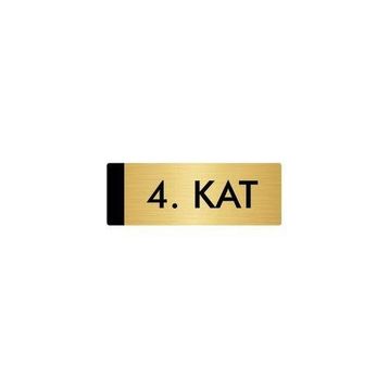 Özarslan Dizayn Departman Kapı İsimliği 4. Kat 7x20 cm Altın Renk Metal Yönlendirme Levhası