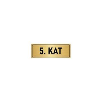 Özarslan Dizayn Departman Kapı İsimliği 5. Kat 5x20 cm Altın Renk Metal Yönlendirme Levhası