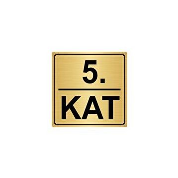 Özarslan Dizayn Departman Kapı İsimliği 5. Kat 5x20 cm Altın Renk Metal Yönlendirme Levhası