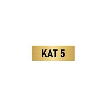 Özarslan Dizayn Departman Kapı İsimliği 5. Kat 5x20 cm Altın Renk Metal Yönlendirme Levhası