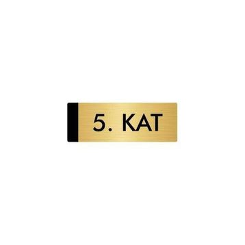 Özarslan Dizayn Departman Kapı İsimliği 5. Kat 5x20 cm Altın Renk Metal Yönlendirme Levhası