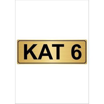 Özarslan Dizayn Departman Kapı İsimliği 6. Kat 10x20 cm Altın Renk Metal Yönlendirme Levhası