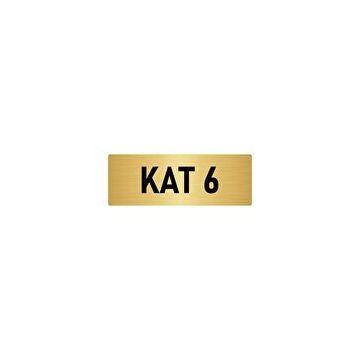 Özarslan Dizayn Departman Kapı İsimliği 6. Kat 10x20 cm Altın Renk Metal Yönlendirme Levhası