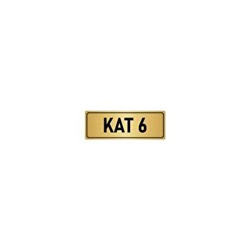 Özarslan Dizayn Departman Kapı İsimliği 6. Kat 10x20 cm Altın Renk Metal Yönlendirme Levhası