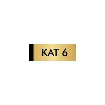 Özarslan Dizayn Departman Kapı İsimliği 6. Kat 10x20 cm Altın Renk Metal Yönlendirme Levhası