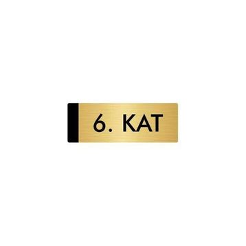 Özarslan Dizayn Departman Kapı İsimliği 6. Kat 10x20 cm Altın Renk Metal Yönlendirme Levhası