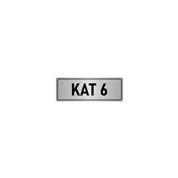 Özarslan Dizayn Departman Kapı İsimliği 6. Kat 5x20 cm Gümüş Renk Metal Yönlendirme Levhası