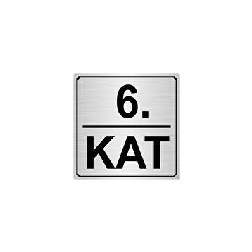 Özarslan Dizayn Departman Kapı İsimliği 6. Kat 5x20 cm Gümüş Renk Metal Yönlendirme Levhası
