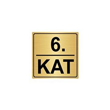 Özarslan Dizayn Departman Kapı İsimliği 6. Kat 7x20 cm Altın Renk Metal Yönlendirme Levhası